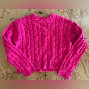 Hot Pink Cable Knit Sweater